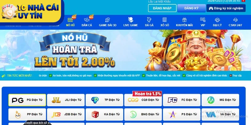 Sảnh nổ hũ hội tụ những trò chơi slots hấp dẫn mang đến giải thưởng khổng lồ