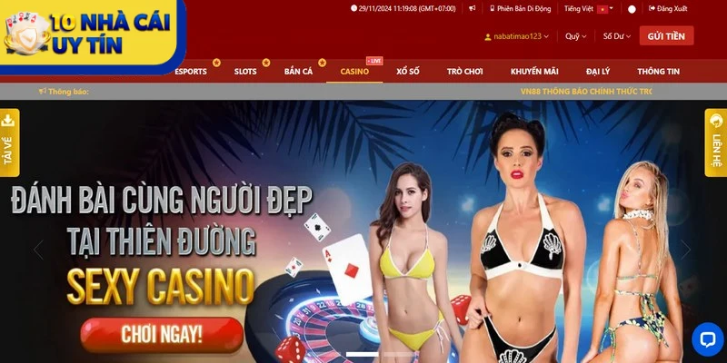 VN88  là nhà cái Casino được đánh giá cao về chất lượng và sản phẩm dịch vụ